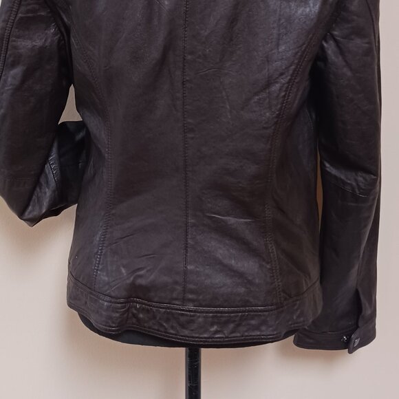 Vintage Danier Soft Dark Brown Women's Moto Style Biker Leather Jacket Size M - Picture 14 of 15